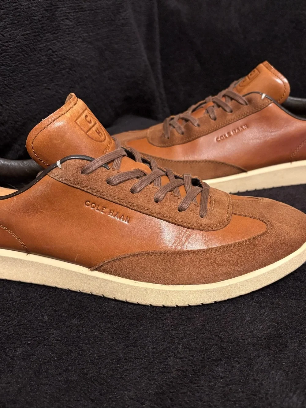Cole Haan C29166 Grandpro Turf hand stitched Brown Leather Sneakers 13M VGC